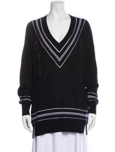 Pre-owned Rag & Bone Merino Wool Striped Sweater In Blue