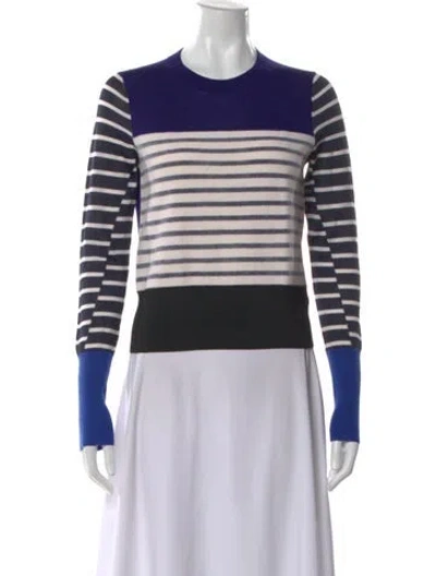 Pre-owned Rag & Bone Merino Wool Striped Sweater In Blue