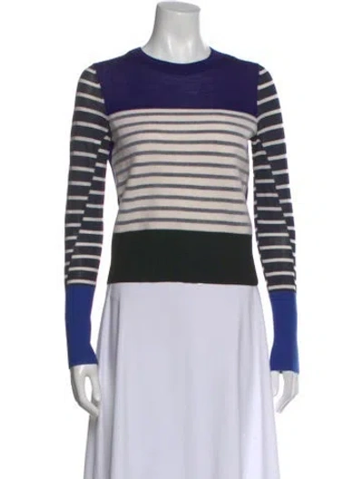 Pre-owned Rag & Bone Merino Wool Striped Sweater In Blue