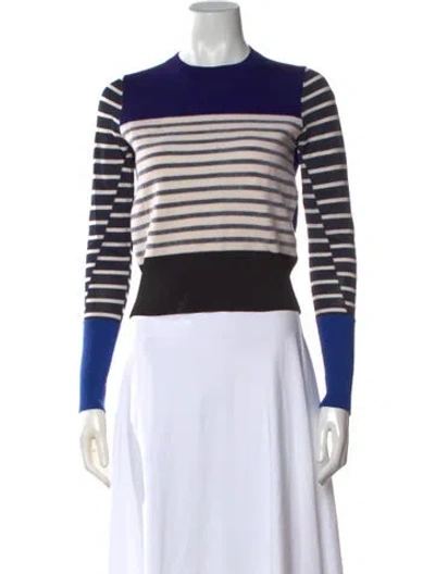 Pre-owned Rag & Bone Merino Wool Striped Sweater In Blue