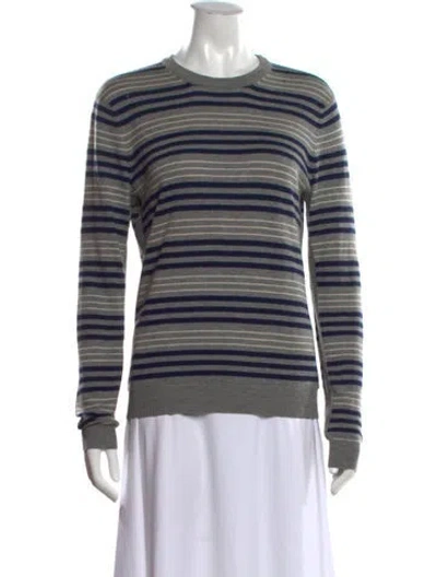 Pre-owned Rag & Bone Merino Wool Striped Sweater In Blue/grey/white