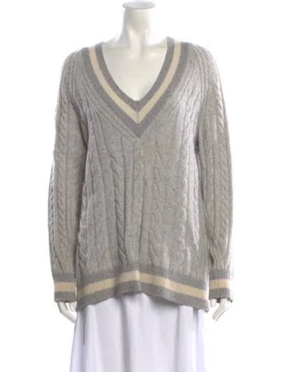 Pre-owned Rag & Bone Merino Wool Striped Sweater In Gray