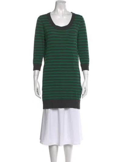 Pre-owned Rag & Bone Merino Wool Striped Sweater In Green