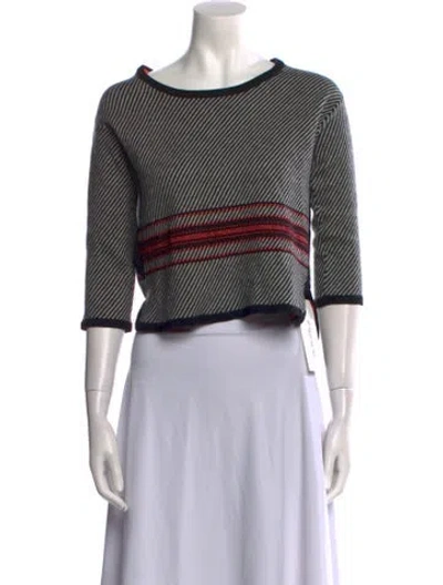 Pre-owned Rag & Bone Merino Wool Striped Sweater In Neutral