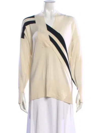 Pre-owned Rag & Bone Merino Wool Striped Sweater In Neutral