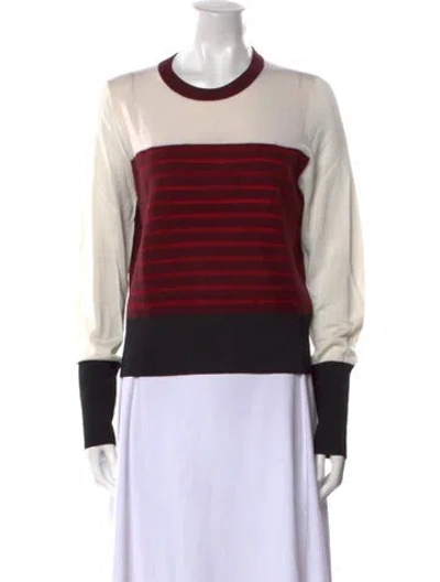 Pre-owned Rag & Bone Merino Wool Striped Sweater In Red