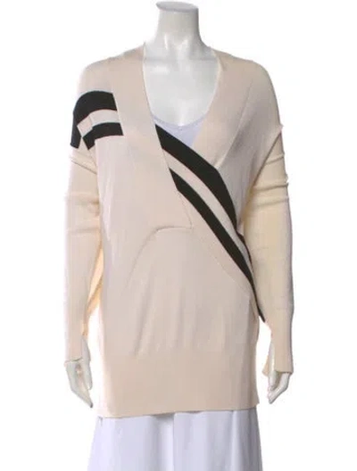 Pre-owned Rag & Bone Merino Wool Striped Sweater In White