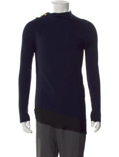 Pre-owned Rag & Bone Merino Wool Turtleneck Pullover In Blue