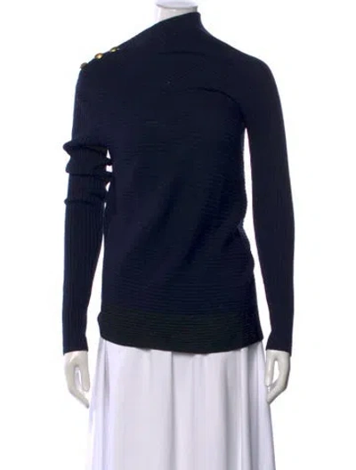 Pre-owned Rag & Bone Merino Wool Turtleneck Sweater In Blue