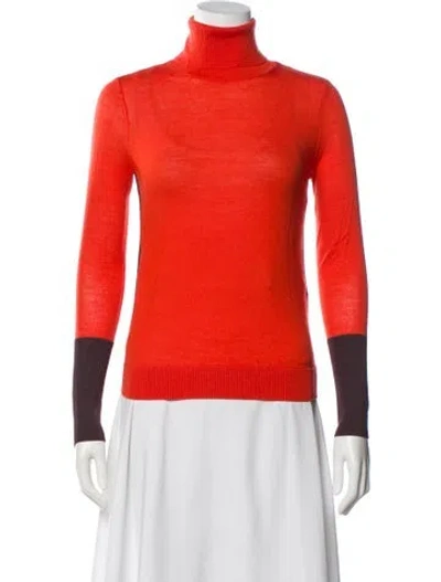 Pre-owned Rag & Bone Merino Wool Turtleneck Sweater In Red