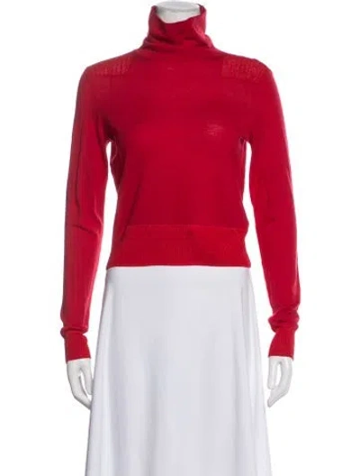 Pre-owned Rag & Bone Merino Wool Turtleneck Sweater In Red