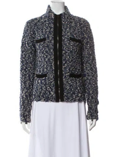 Pre-owned Rag & Bone Merino Wool Tweed Pattern Evening Jacket In Blue