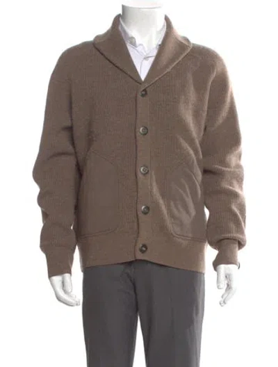 Pre-owned Rag & Bone Merino Wool V-neck Cardigan In Brown