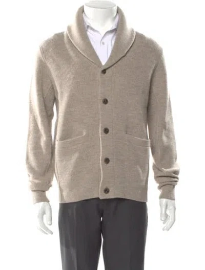 Pre-owned Rag & Bone Merino Wool V-neck Cardigan In Neutral