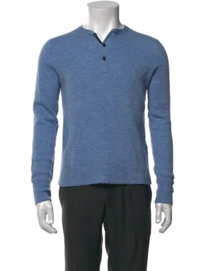 Pre-owned Rag & Bone Merino Wool V-neck Pullover In Blue