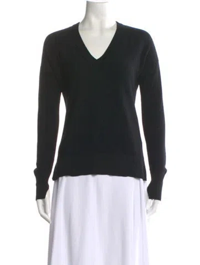 Pre-owned Rag & Bone Merino Wool V-neck Sweater In Black