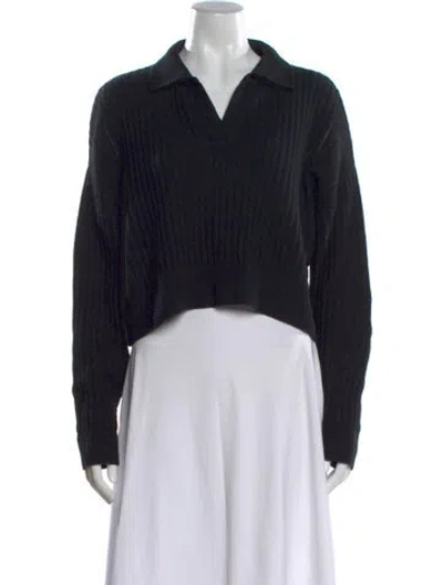 Pre-owned Rag & Bone Merino Wool V-neck Sweater In Black