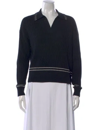 Pre-owned Rag & Bone Merino Wool V-neck Sweater In Black