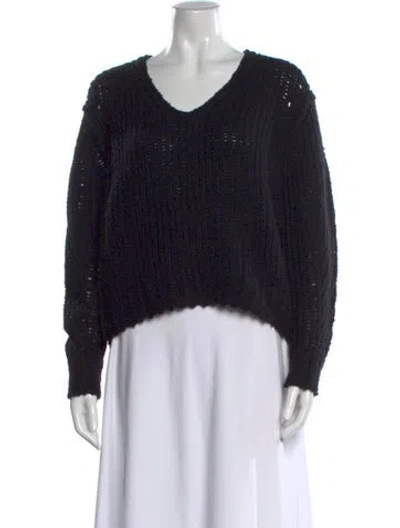 Pre-owned Rag & Bone Merino Wool V-neck Sweater In Black