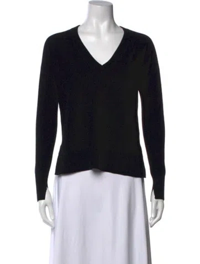 Pre-owned Rag & Bone Merino Wool V-neck Sweater In Black
