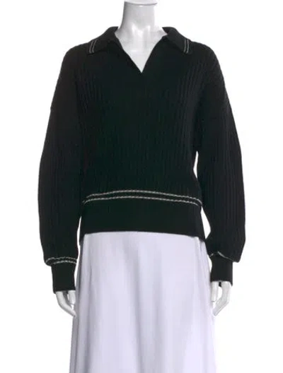 Pre-owned Rag & Bone Merino Wool V-neck Sweater In Black