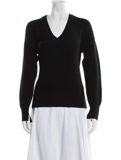 Pre-owned Rag & Bone Merino Wool V-neck Sweater In Black