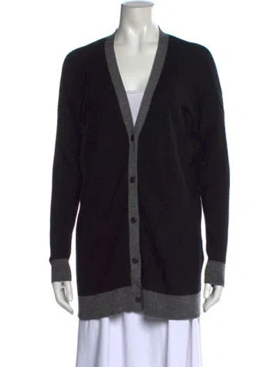 Pre-owned Rag & Bone Merino Wool V-neck Sweater In Black