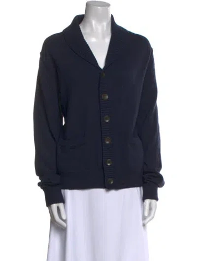 Pre-owned Rag & Bone Merino Wool V-neck Sweater In Blue