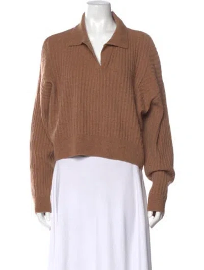 Pre-owned Rag & Bone Merino Wool V-neck Sweater In Brown
