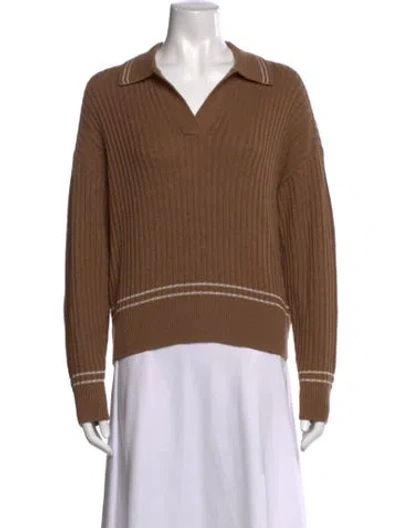 Pre-owned Rag & Bone Merino Wool V-neck Sweater In Brown