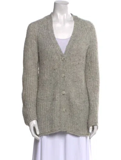 Pre-owned Rag & Bone Merino Wool V-neck Sweater In Gray