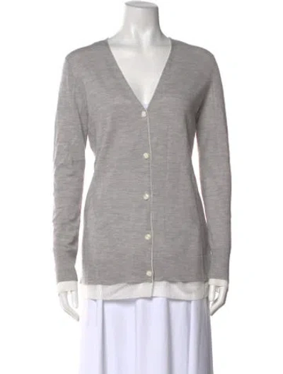 Pre-owned Rag & Bone Merino Wool V-neck Sweater In Gray