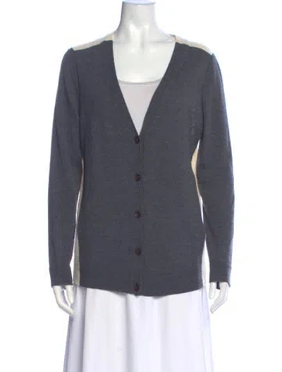 Pre-owned Rag & Bone Merino Wool V-neck Sweater In Gray