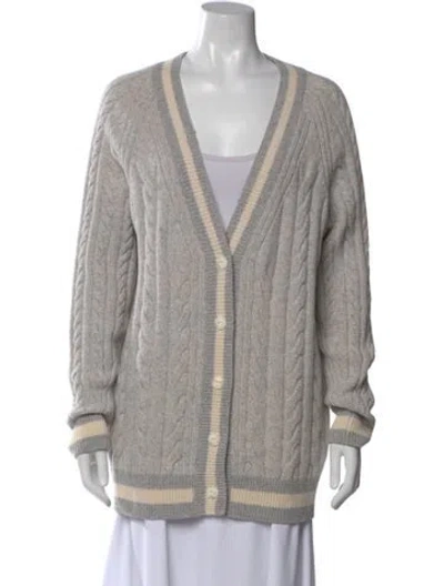 Pre-owned Rag & Bone Merino Wool V-neck Sweater In Gray