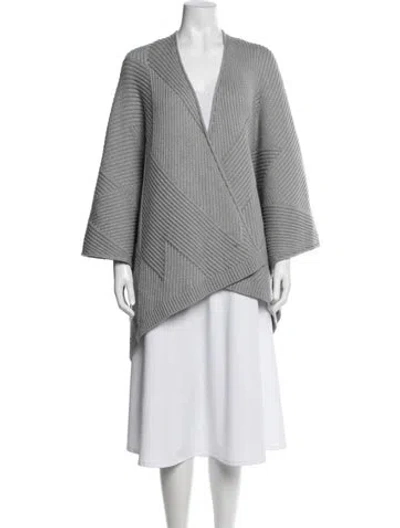 Pre-owned Rag & Bone Merino Wool V-neck Sweater In Gray