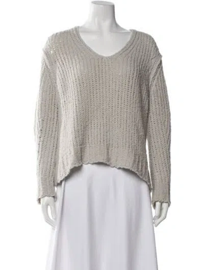 Pre-owned Rag & Bone Merino Wool V-neck Sweater In Grey