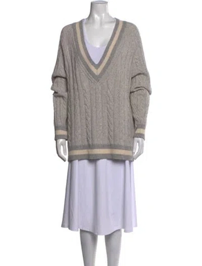Pre-owned Rag & Bone Merino Wool V-neck Sweater In Grey