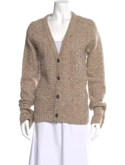 Pre-owned Rag & Bone Merino Wool V-neck Sweater In Neutral