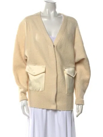 Pre-owned Rag & Bone Merino Wool V-neck Sweater In Neutral