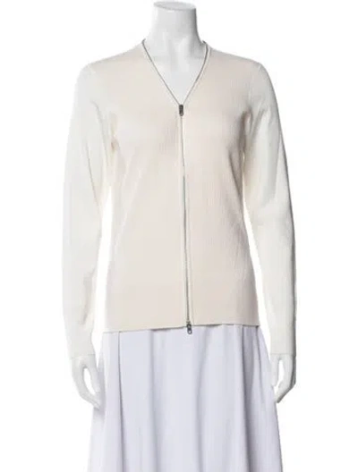 Pre-owned Rag & Bone Merino Wool V-neck Sweater In Neutrals