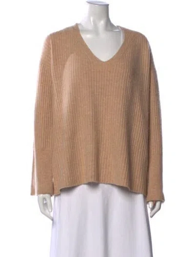Pre-owned Rag & Bone Merino Wool V-neck Sweater In Neutrals