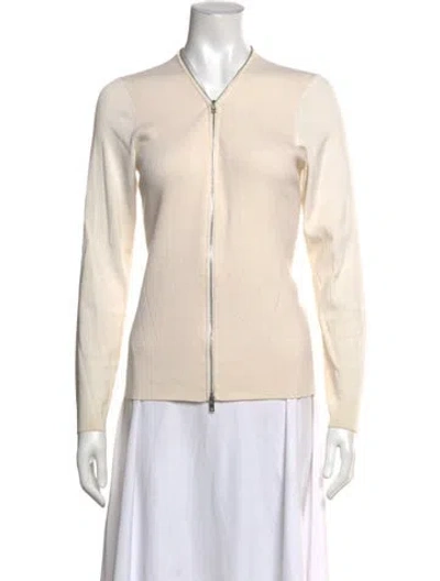 Pre-owned Rag & Bone Merino Wool V-neck Sweater In Neutrals/white