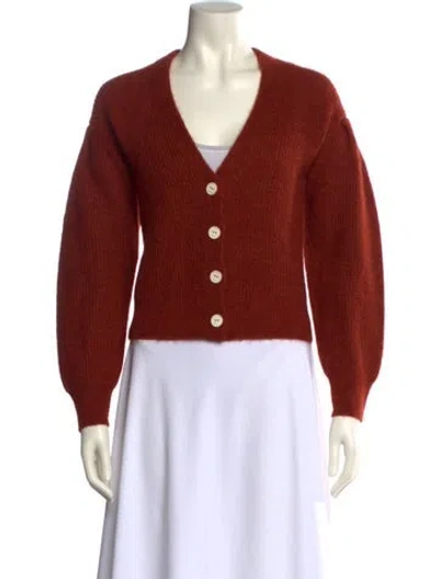 Pre-owned Rag & Bone Merino Wool V-neck Sweater In Orange