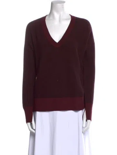 Pre-owned Rag & Bone Merino Wool V-neck Sweater In Purple