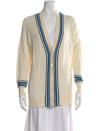 Pre-owned Rag & Bone Merino Wool V-neck Sweater In White