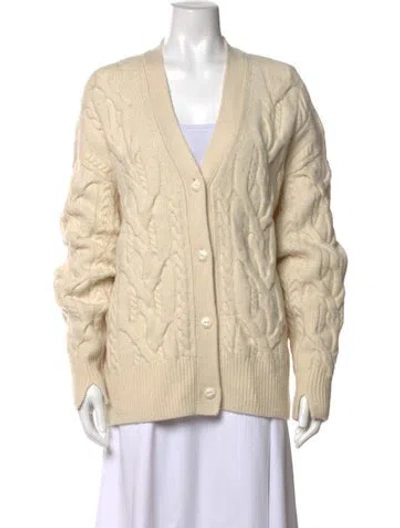 Pre-owned Rag & Bone Merino Wool V-neck Sweater In White