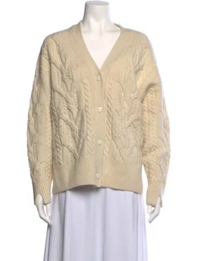 Pre-owned Rag & Bone Merino Wool V-neck Sweater In White
