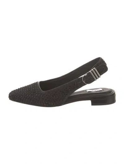Pre-owned Rag & Bone Mesh Crystal Embellishments Slingback Flats In Black