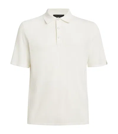 Rag & Bone Relaxed Fit Railroad Stitch Polo In Light Dove