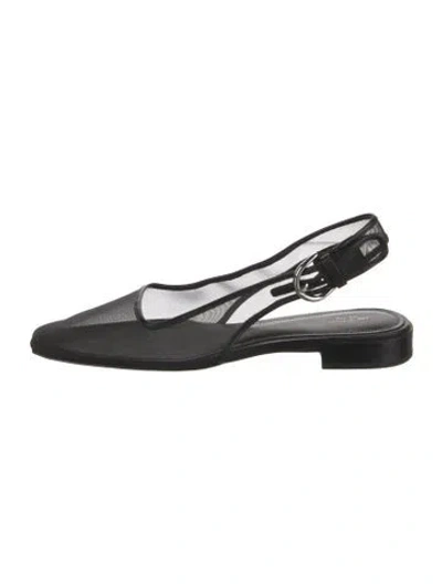 Pre-owned Rag & Bone Mesh Slingback Flats In Black